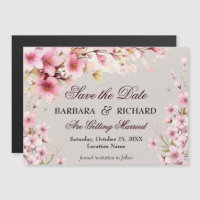 Magnetisch Elegante Florale Hochzeit Save the Date