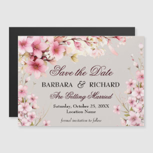 Magnetisch Elegante Florale Hochzeit Save the Date Magnetkarte
