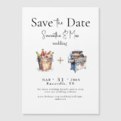 Magnetische Biere & GRILLEN Hochzeit speichern das Magneteinladung (Vorderseite)