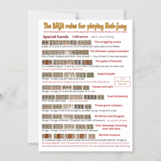 Magnetische BMJA-Regeln - Besondere Hände (2) Magneteinladung (Vorderseite)