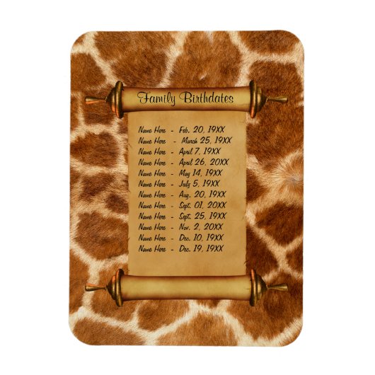 Magnetische Geburtstagsfamilien - Erinnerung indiv Magnet (Vertikal)