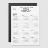 Magnetische Kalender-Karte für 2026 mit dem Logo e Magnetkarte (Vorne/Hinten)