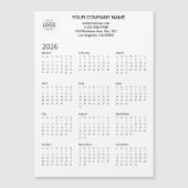 Magnetische Kalender-Karte für 2026 mit dem Logo e Magnetkarte (Vorderseite)