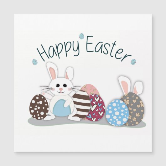 Magnetische Karte Conejito Ostern „Happy Easter " (Vorderseite)