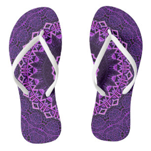 Magnetische lila Mandala Badesandalen