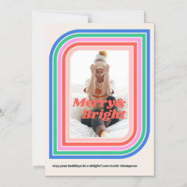 Magnetische Merry & Bright Retro Holiday Foto Card Magneteinladung