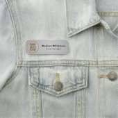 Magnetische oder sicherheitsrelevante Buttone mit Namensschild (Beispiel)