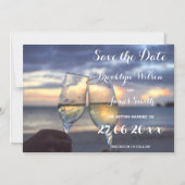 Magnetische Sonnenuntergänge auf der Strandhochzei Magneteinladung (Vorderseite)