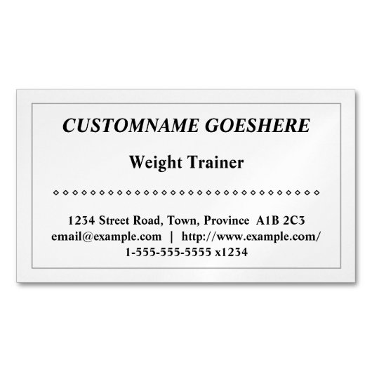 Magnetische Visitenkarte für herkömmliche Gewichts (Vorderseite)