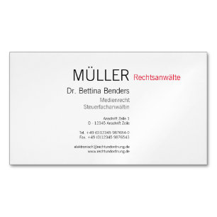 Magnetische Visitenkarten für Betreuer  Visitenkarte