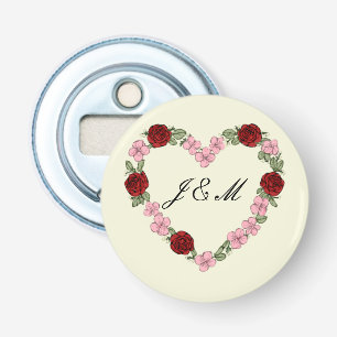 Magnetischer Flaschenöffner mit rosa Herz und rou