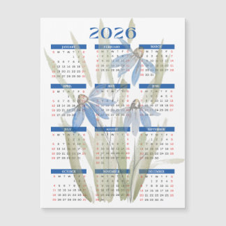 Magnetischer Kalender 2026 - Blaue Milchfarben Magnetkarte