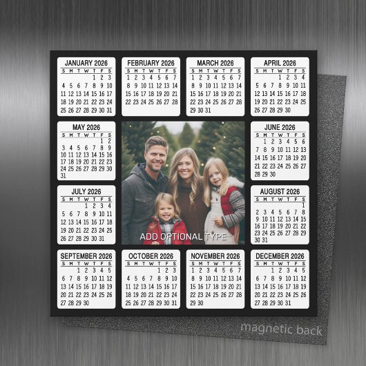 Magnetischer Kalender Quadrat mit Foto Magnetkarte