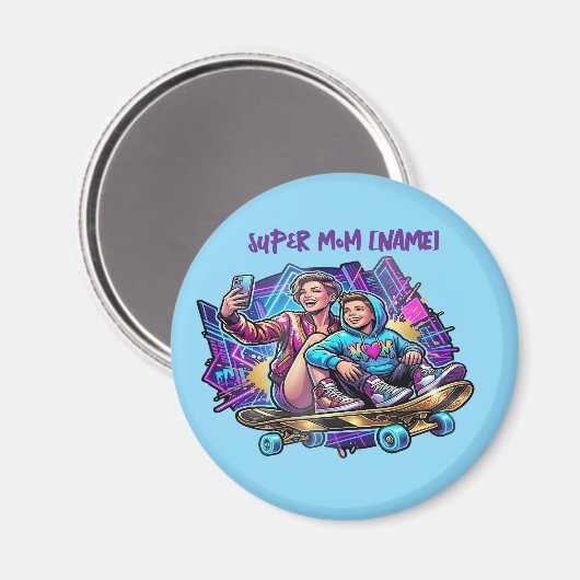 Magnetischer Neon-Antrieb: Skater-Kunst von Mutter Magnet (Vorderseite/Rückseite)