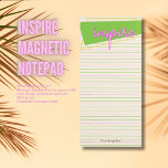 Magnetischer Notepad "Inspiriert" | Modern und Mot Magnetischer Notizblock<br><div class="desc">Entdecken Sie die Kreativität und behielt Sie Ihre täglichen Aufgaben mit unserem dynamischen "Inspirier" Magnetic Notepad! Mit einem kühlen, modernen Design mit einem Pop von Farbe und einer kraftvollen "inspirier"-Botschaft ist dieses Notizblock nicht nur praktisch - es ist eine tägliche Portion Motivation. Durch die starke Magnetstütze bleibe es sicher auf...</div>