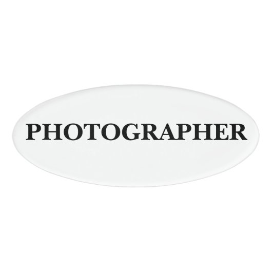 Magnetisches Abzeichen - Fotograf Namenschild (Vorderseite)