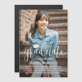 Magnetisches Foto Moderne Abschluss-Ankündigungska Magneteinladung (Vorne/Hinten)