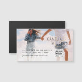 MAGNETISCHES FOTO Rett Datum QR Code Hochzeitsseit Magnetkarte (Vorne/Hinten)