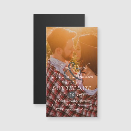 MAGNETISCHES FOTO Save the Date Hochzeit Einladung (Vorne/Hinten)