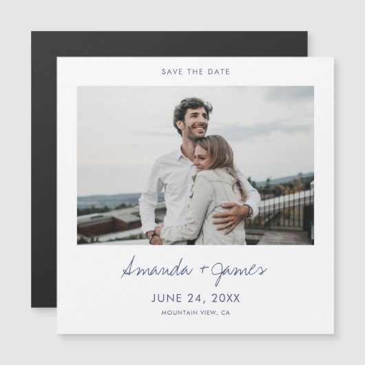 Magnetisches Foto speichert Daten mit blauer Typog Magnetkarte (Vorne/Hinten)