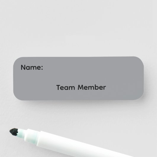 Magnetisches Namensschild für Teammitglieder (Beispiel)