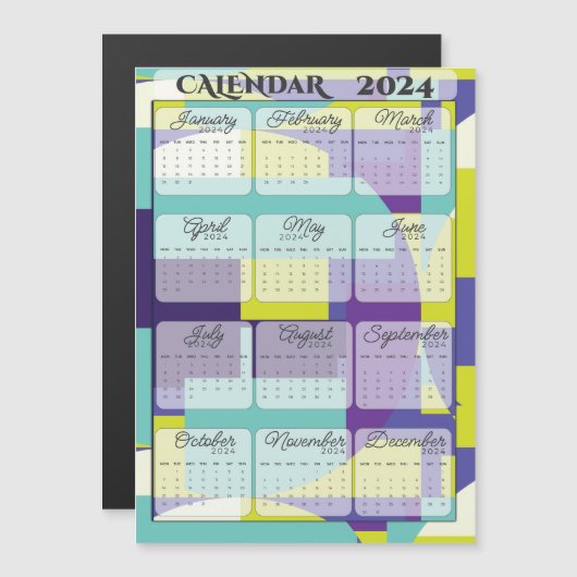 Magnetkalender 2024 magnetkarte (Vorne/Hinten)
