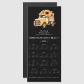 Magnetkalender 2025 - Sonnenblumenwagen Magnetkarte (Vorne/Hinten)