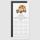 Magnetkalender 2025 - Sonnenblumenwagen Magnetkarte (Vorne/Hinten)