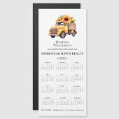 Magnetkalender 2025 - Sonnenblumenwagen Magnetkarte (Vorne/Hinten)