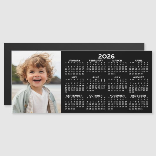 Magnetkalender 2026 mit FotoCollage Magnetkarte (Vorne/Hinten)