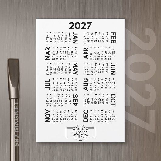 Magnetkalender mit Magnetkarte für Firmenlogos
