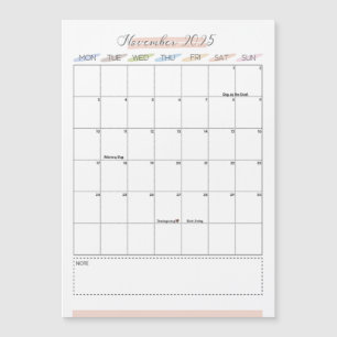 Magnetkalender November 2025 Magnetkarte
