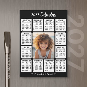 Magnetkalender Vertikales Foto - HNY schwarz Magnetkarte