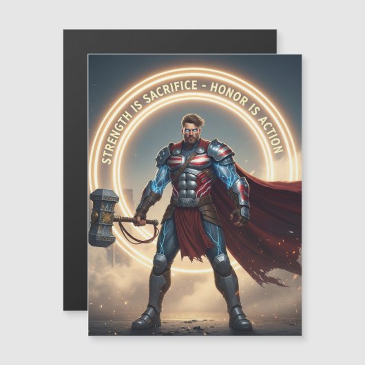 Magnetkarte am Arbeitstag - Stärke ist heilig (Vorne/Hinten)