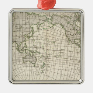 Magnetkarte der Welt Ornament Aus Metall