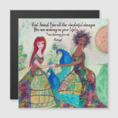 Magnetkarte für Frauen und Pfauen (Vorne/Hinten)