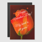 Magnetkarte Gelbe Rote Rose Valentinstag (Vorne/Hinten)