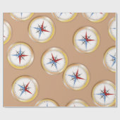 Magnetkompassmuster Geschenkpapier (Flach)