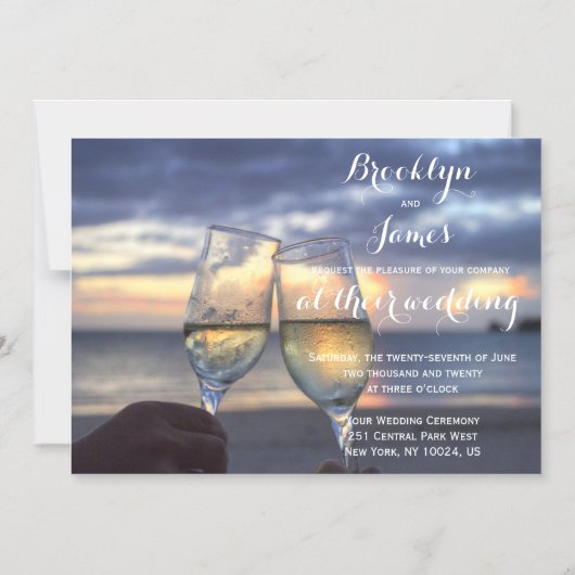 Magnetköpfe von Sunset On Beach Magneteinladung (Vorderseite)