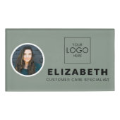 Magnetname-Tag mit Firmenlogo Mitarbeiter-Foto Namenschild (Vorderseite)