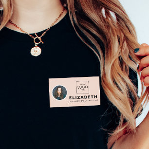Magnetname-Tag mit Firmenlogo Mitarbeiter-Foto Namenschild