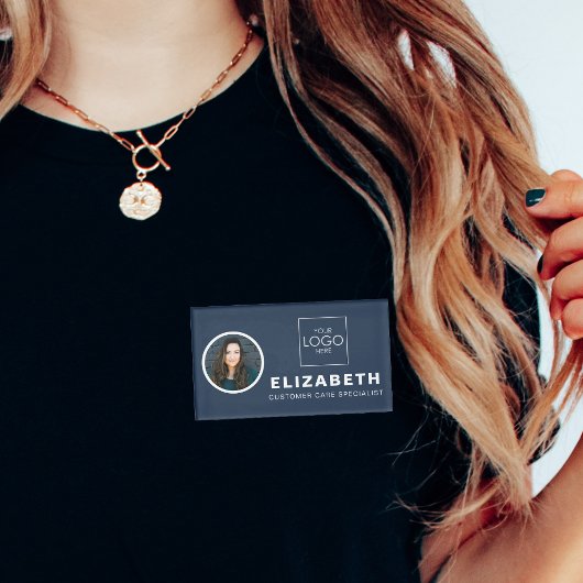 Magnetname-Tag mit Firmenlogo Mitarbeiter-Foto Namenschild