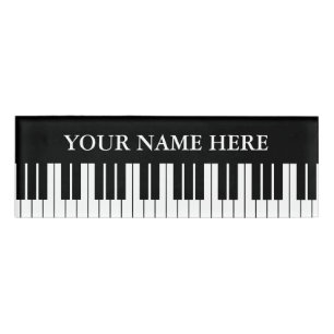 Magnetname-Tags mit schwarz-weißen Pianokasten Namenschild