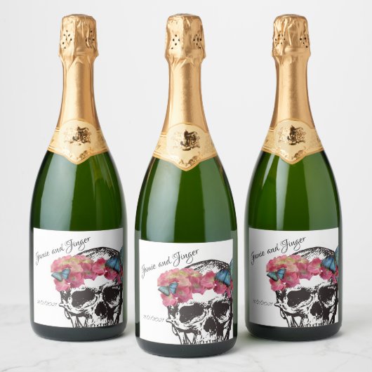 Magnetschädelweinetikett Schaumweinetikett (Flaschen)