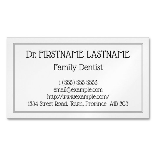 Magnetwirtschaftliche Visitenkarte für untergeordn Magnetische Visitenkarte (Vorderseite)