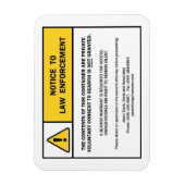 Magnetzeichen "Keine Suche ohne Garantie" (für CA) Magnet (Vertikal)