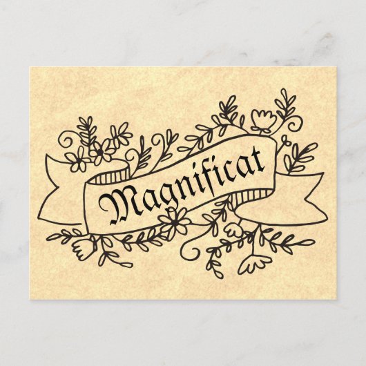 Magnificat Jungfrau Mary Hymn Lob Postkarte (Vorderseite)