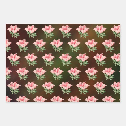 Magnificent azalea, Blumenorange Geschenkpapier Set (Vorderseite 3)