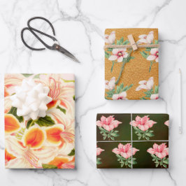 Magnificent azalea, Blumenorange Geschenkpapier Set