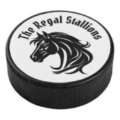 Magnificent Black Horse Head Add Title Eishockey Puck (3/4)